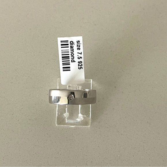 Sterling Silver 925 diamond band size 7.5 - Picture 1 of 8